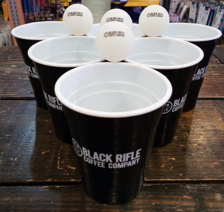 Black Rifle Coffee Solo Type cup and pong ball