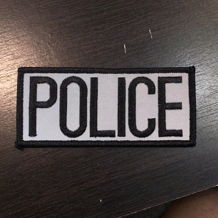 Police Patch Reflective/Blk 2x4-*