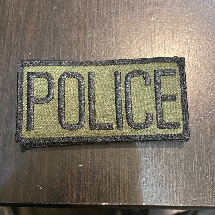 2" x 4" Police Patch w/ Velcro Green / Black