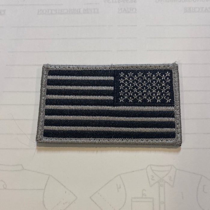 Grey/Black Reverse Flag on Velcro